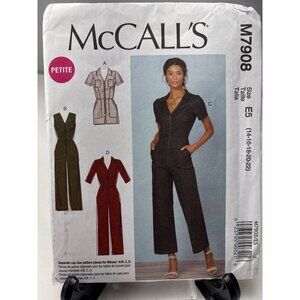McCalls M7908 Womens Jumpsuit Pattern Size 14 16 18 20 22 Uncut